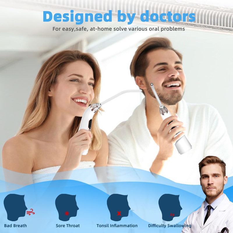 Voraiya Electronic Tonsil Stone Remover Vacuum, 5 Modes Instant Suction Cleaner Tool, 10 in 1 Tonsil Stone Removal Kit, Easy to Use, Fight Bad Breath White - BeesActive Australia