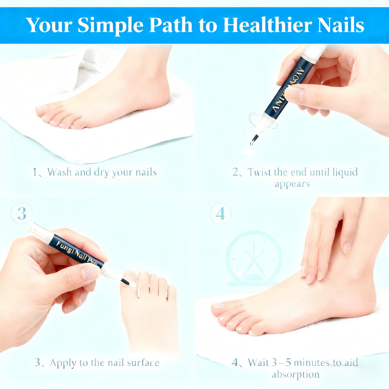 Toenail Fungi Treatment Extra Strength & Fungi Nail Pen - 4Pcs Nail Repair Pen, Targeted Solution for Nail Health Concerns (Athletes Ideal), 4ml/0.14FLOZ Blue-2