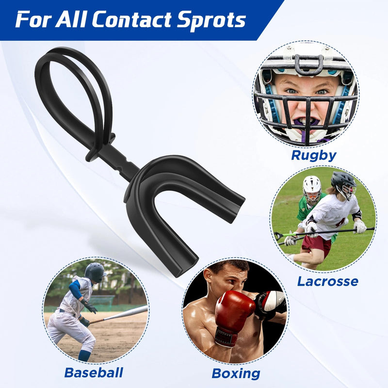 Dunzy 10 Pcs Strapped Mouth Guard Sports Mouthguard with Strap No Boiling Mouthguard Adult Youth Football Mouthpiece Mouth Protector for Boxing Basketball Lacrosse Colorful - BeesActive Australia