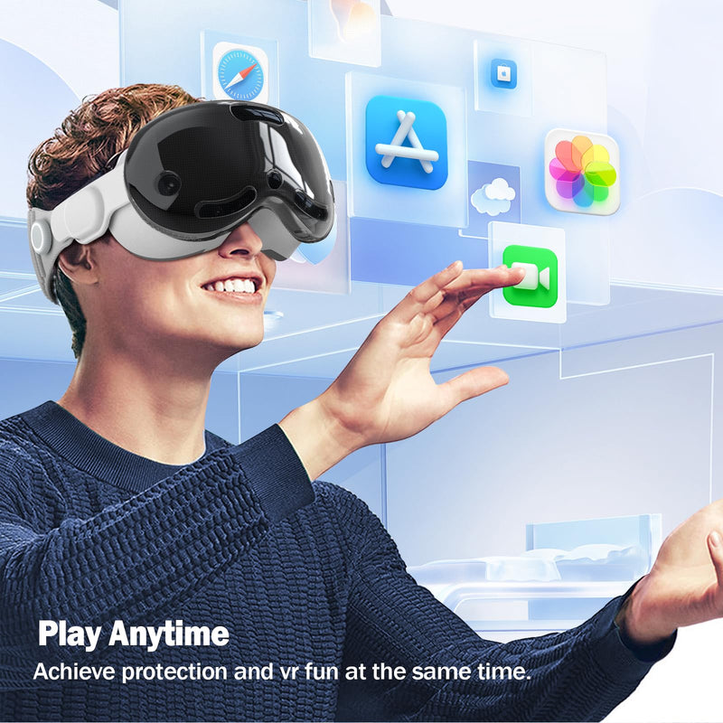 TiMOVO Protective Case Compatible with Apple Vision Pro, TPU Protective Cover for Vision Pro VR Headset Accessories, AR Clear Case Protective Shockproof Bumpers MR Accessories, Clear - BeesActive Australia