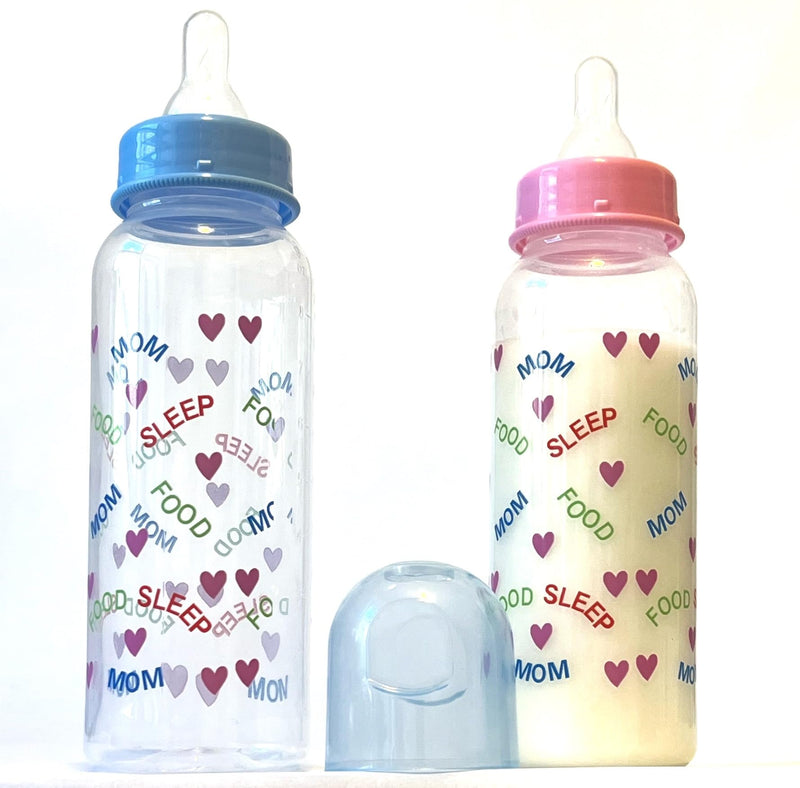 Baby Feeding Bottles, 8 Ounces for Infants, Newborn, Mom Food Sleep Heart Colorful Sets (Pack of 4) - BeesActive Australia