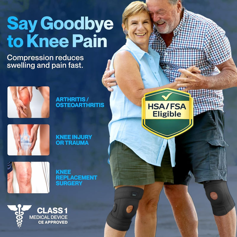 Modvel ELITE Knee Brace for Men & Women – Patella Gel Pads & Side Stabilizers for ACL, Meniscus Tear, Arthritis & Injury Recovery – Maximum Support for Running, Sports & Joint Pain Relief L/XL A Black 1