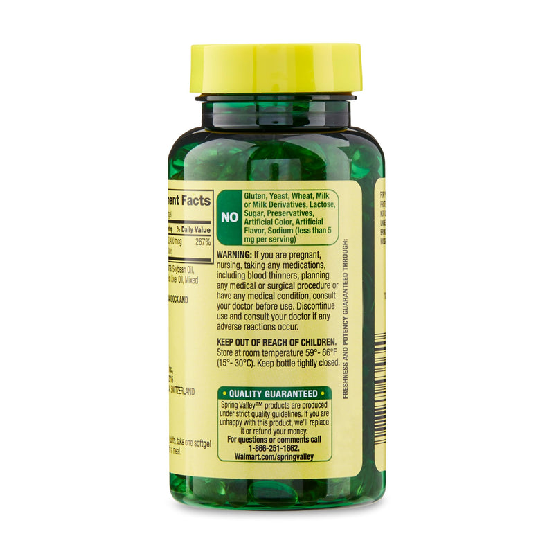 Spring Valley, Vitamin A Softgels, 2400 mcg, 250 Count + Portable Pill Container (2 Items) - BeesActive Australia