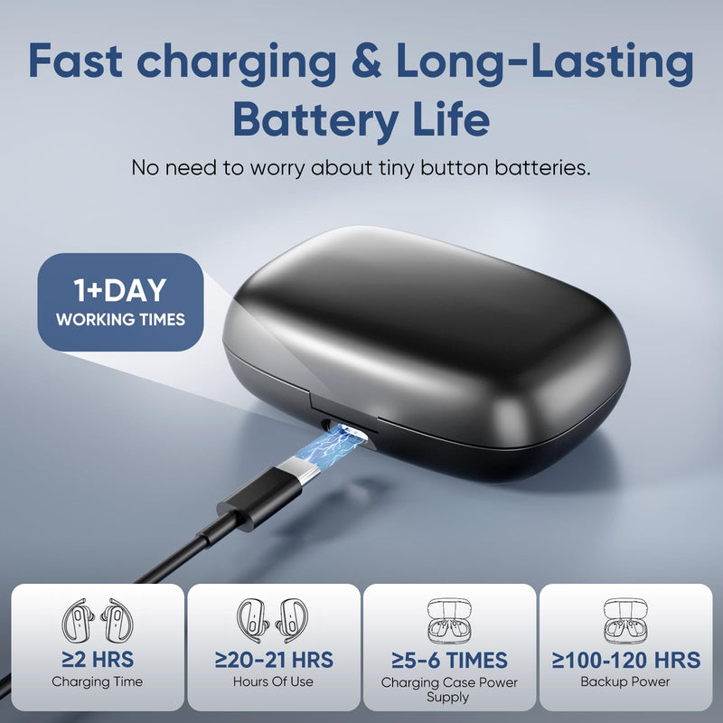Hearing Aids for Seniors – Rechargeable Hearing Aids with Noise Cancelling, Adjustable Volume, and Clear Sound. Lightweight & Comfortable, Suitable for Mild Hearing Loss, Invisible Hearing Aid for Elderly.