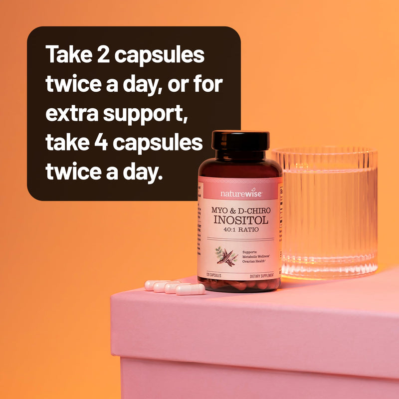 NatureWise Myo-Inositol & D-Chiro Inositol Supplement for Women - Fertility Supplements for Women - Ideal 40:1 Ratio - Myo Inositol 2000mg - Non-GMO, Vegan, USA Manufactured - [30-Day Supply] - BeesActive Australia