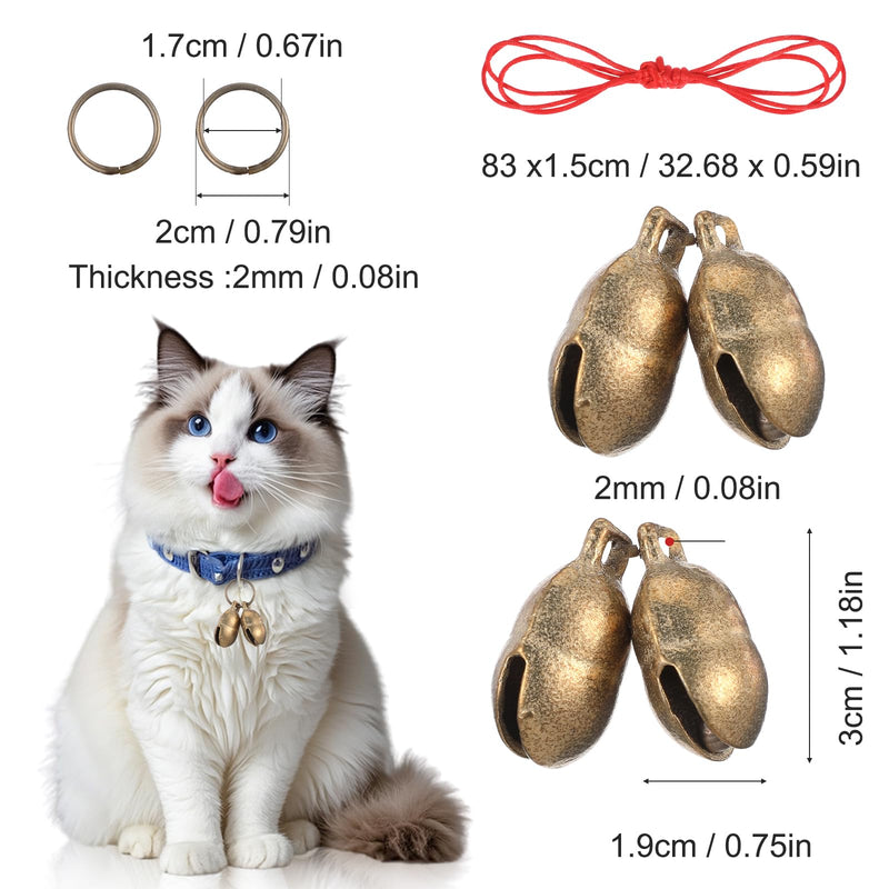 2 Set Copper Bells for Small Dog Collars, Extra Loud Dog Collar Bells Copper Bell Pet Tracker Training Bells Collar Bell for Pets Tracking Anti Lost Training Pet Collar Pendant Accessories - BeesActive Australia