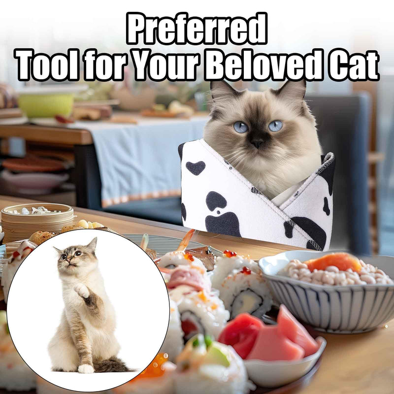 Cat Grooming Wrap, 17.72x17.72in Cat Restraint Wrap for Cutting Nails Self-Adherent Cat Swaddle Fabric Wrap for Nail Trimming Anti-Bite Anti-Scratch Anti-Escape Pet Nail Clipping Supplies - BeesActive Australia