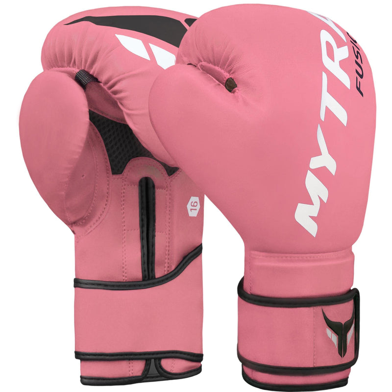 Mytra Fusion Boxing Gloves Men Women Kickboxing Gloves MMA Muay Thai Gloves 8-oz 10-oz 12-oz 14-oz 16-oz Training Workout Punching Gloves Pink