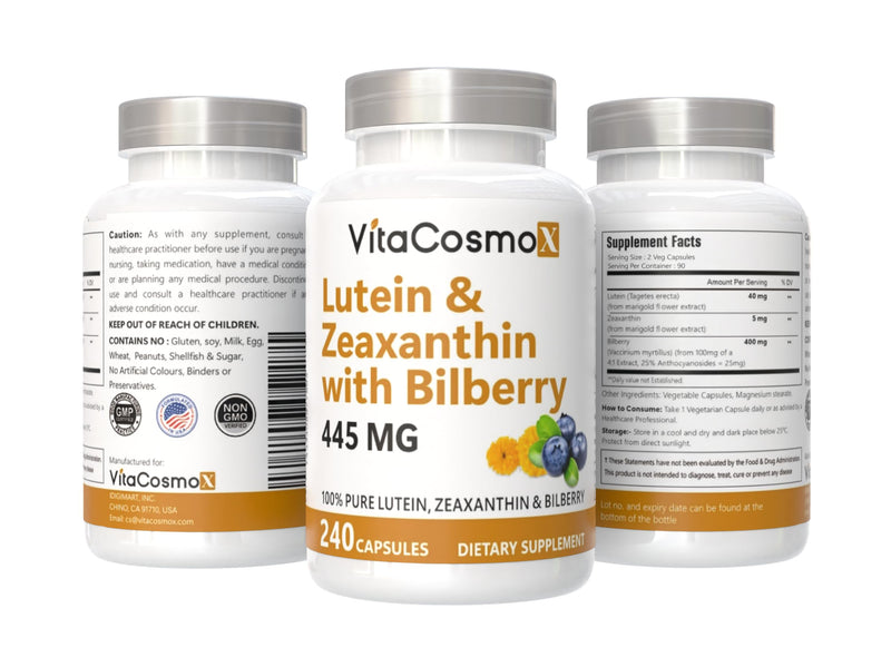 Lutein with Zeaxanthin, Vegan Capsules, 240 Count, 40 mg Lutein + 4 mg Zeaxanthin per Serving, Non-GMO, Gluten-Free 1