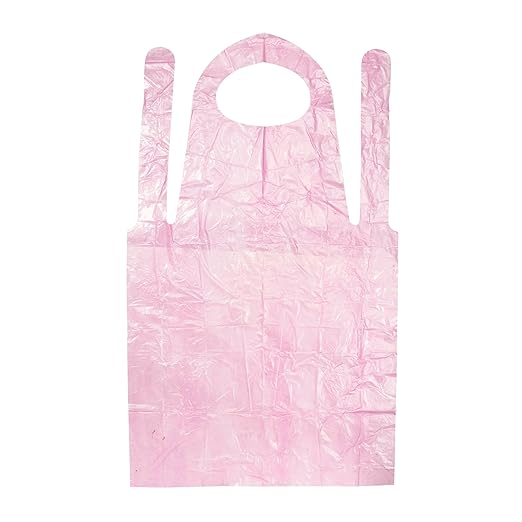 Saraya 51076 Plastic Apron, Sleeveless, 50 Pieces, Pink - BeesActive Australia