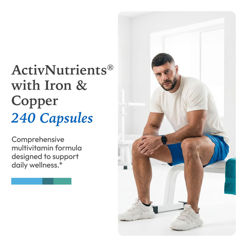 XYMOGEN ActivNutrients - Multivitamin & Multimineral Formula - Wellness, Immune & Energy Support - Active B Vitamins & Chelated Minerals - Vegetarian, Non-GMO & Gluten Free - 240 Count | Multivitamin and Multimineral Formula, Immune and Energy Support,...