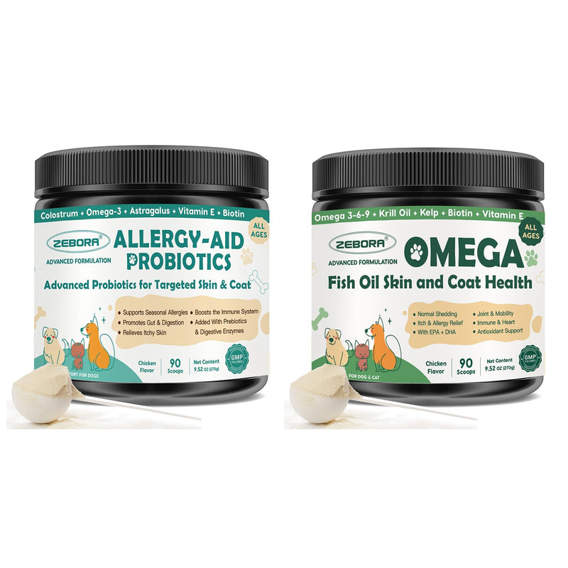 ZEBORA Omega 3 Fish Oil Powder for Dogs & Dog Allergy Relief Powder
