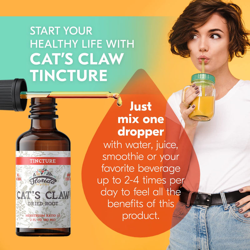 Cats Claw Tincture, Cat's Claw Extract Alcohol Free Herbal Supplement Drops, Liquid Natural Digestive Health, Joint Health, Vegan - Made in USA - 2 Fl Oz 2 Fl Oz (Pack of 1) - BeesActive Australia