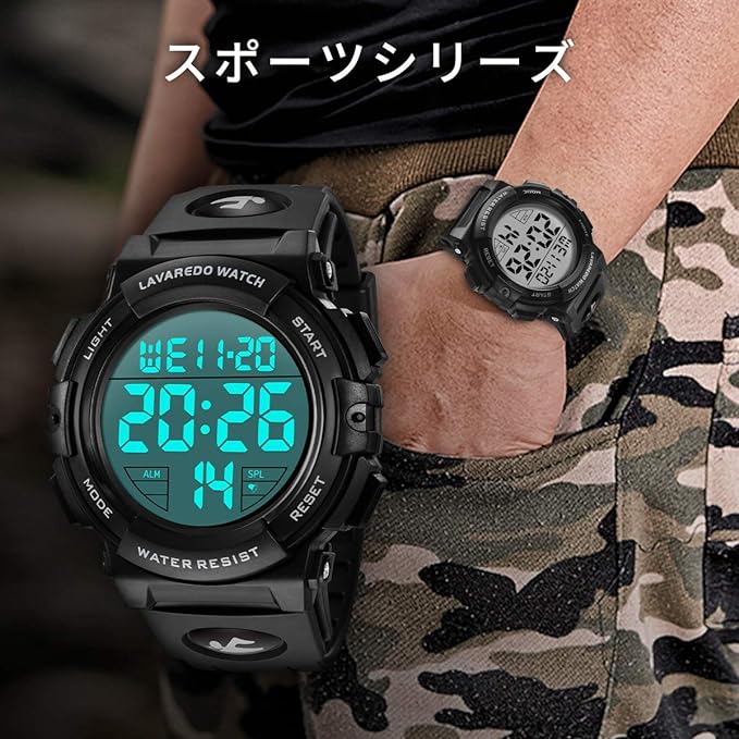 Men's Digital Sports Wristwatch, Multifunctional, LED Display, Outdoor Wristwatch, 03-black, Stylish -  Australia