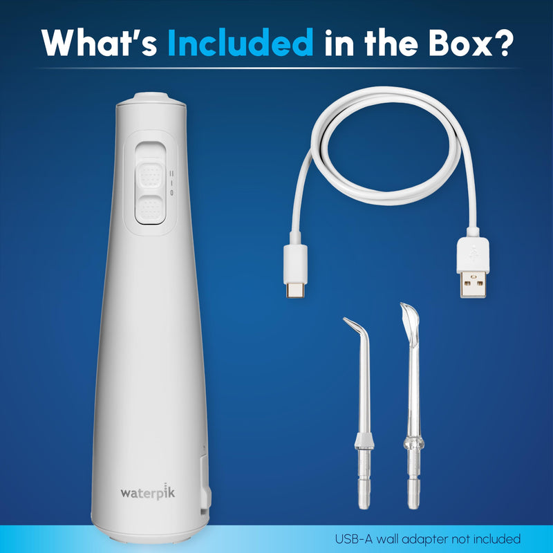 Waterpik Cordless Pulse 3100 Rechargeable Portable Water Flosser for Teeth, Gums, Braces Care and Travel with 2 Flossing Tips, Waterproof for Shower Use, ADA Accepted, WF-20 White, Amazon Exclusive - BeesActive Australia