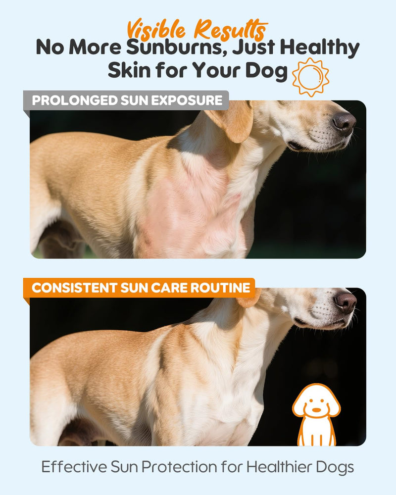 Dog Sun Protector - 3-in-1 Sunscreen Spray丨Shields, Soothes & Moisturizes - Quick Dry, Water-Resistant, Transparent丨Outdoor Essential for Dogs