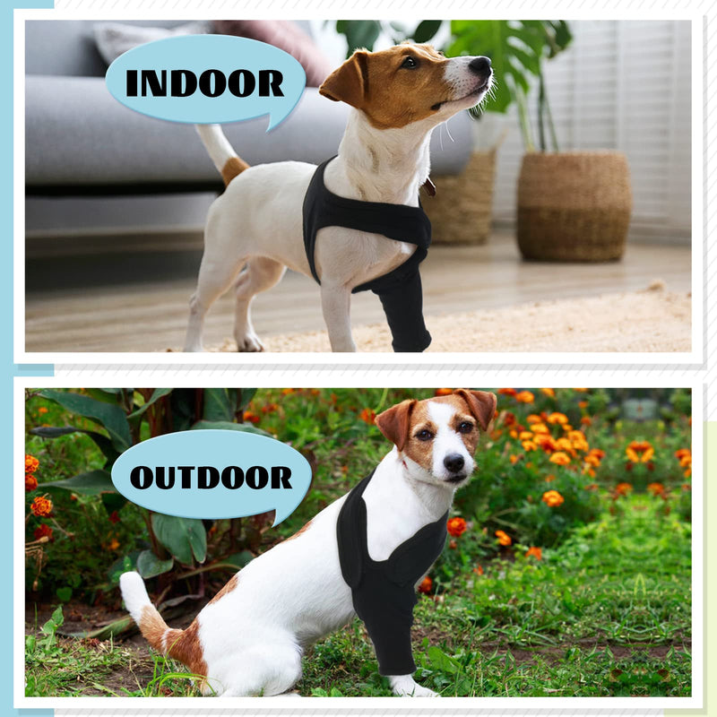 ROZKITCH Dog Recovery Sleeve Front Leg Right Left, Pet Prevent Licking Wound Elbow Knee Protector, Dog Recovery Suit Cone Collar Alternative for Sprain ACL CCL Arthritis Joint Care Black M M(Chest Girth:17.7"-24")