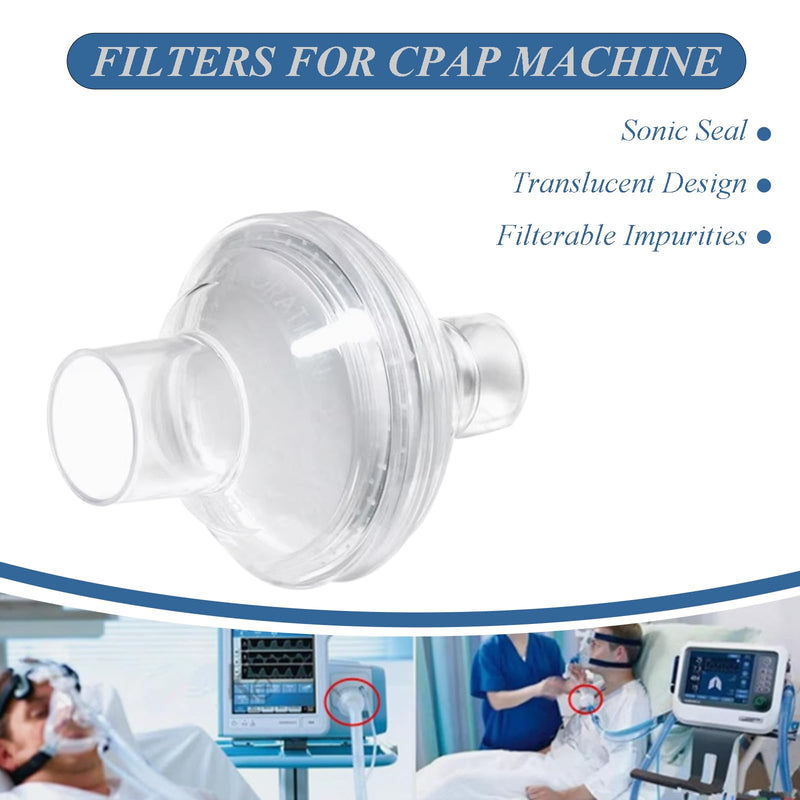 Universal CPAP Inline Filter Machine Bacteria Filter, Compatible with CPAP and Nebulizer Machines & Filters Dust & Bacteria & Viruses (2 Packs) 2 - BeesActive Australia