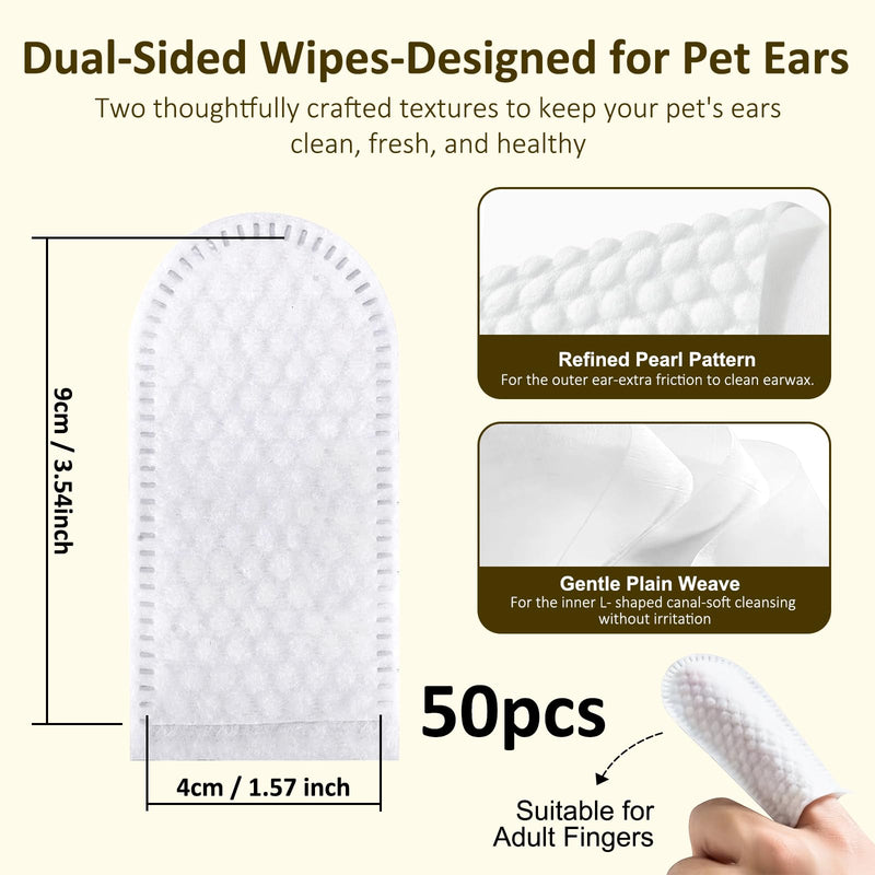 Texsens Pet Ear Cleaner Finger Wipes for Dogs & Cats