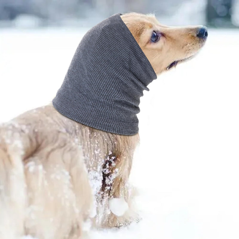 Quiet Ears for Dogs, Rbenxia 1 Piece Dog Ear Cover Hoodies Dog Ear Muffs Headband Noise Ear Protection Warm Winter Ear Scarf (Grey, Large) Grey - BeesActive Australia