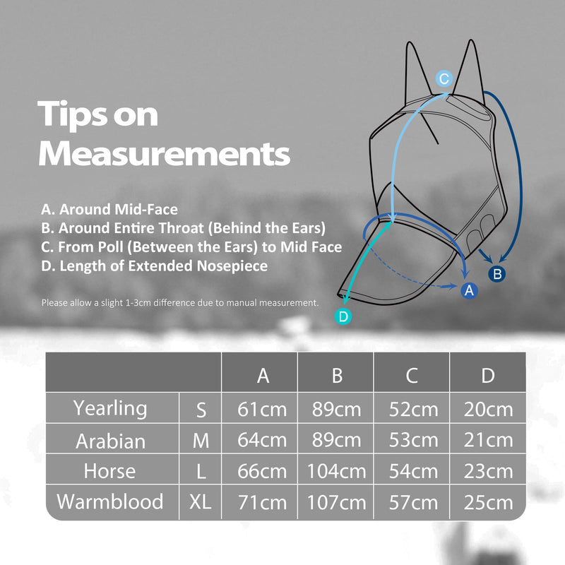 Harrison Howard Pro Luminous Horse Full Face Fly Mask Large Eye Space Long Nose with Ears UV Protection for Horse Coral Orange L - BeesActive Australia