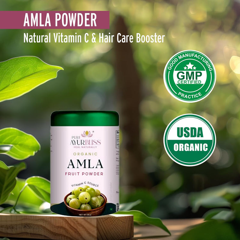 100% Organic Amla Powder, Ayurvedic Blend for Digestive Health, Vegan & Gluten-Free Nutrition, Natural Vitamin C Source for Hair, Skin, & Daily Wellness Vitality - 8oz Tin Box | Tin Box 8 Ounce (Pack of 1)