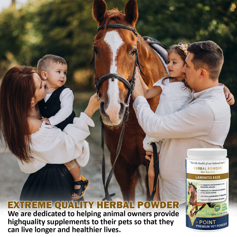 V-POINT - Laminitis Ease - hoof supplements for horses - horse hoof care product based on natural herbal powder - Ideal for hooves Health and Conditioning (1.0 lb) - BeesActive Australia