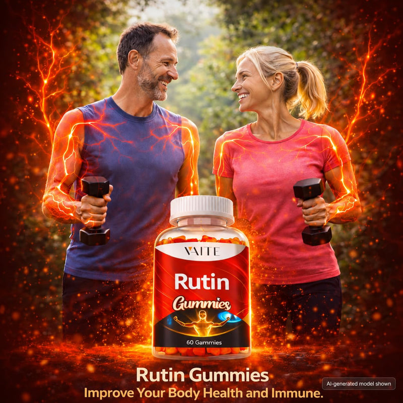 Rutin Supplement 500mg - Sophora Japonica Extract with Bioflavonoids - Antioxidant & Wellness Chewables for Daily Use - Plant-Based Flavonoid Complex - Supports General Well-Being - 60 Vegan Gummies