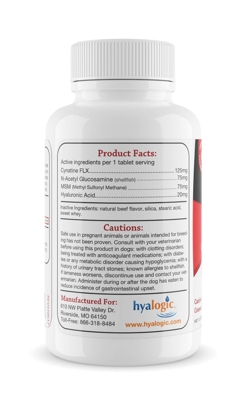 Hyalogic Pro Advanced HyaFlex for Dogs – Amazing Joint Support Supplement for Your Buddy – 30 Beef Flavored Wafers - Dog Joint Supplement w/Hyaluronic Acid, Glucosamine, MSM & Cynatine (30 Tablets) - PawsPlanet Australia