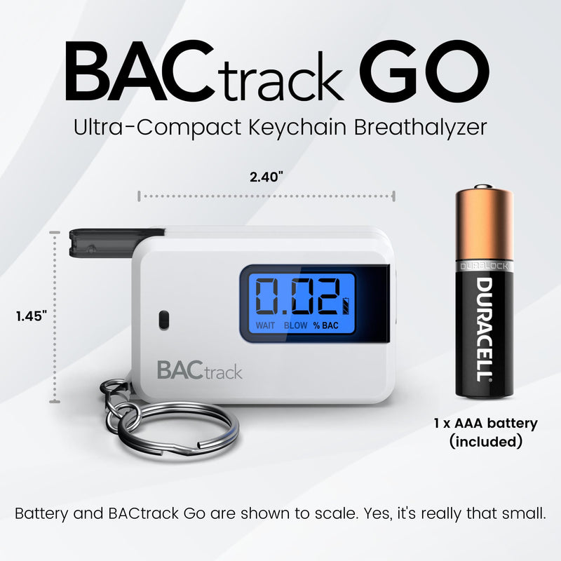 BACtrack Go Keychain Breathalyzer (White) | Ultra-Portable Pocket Keyring Alcohol Tester for Personal Use 1 White - BeesActive Australia