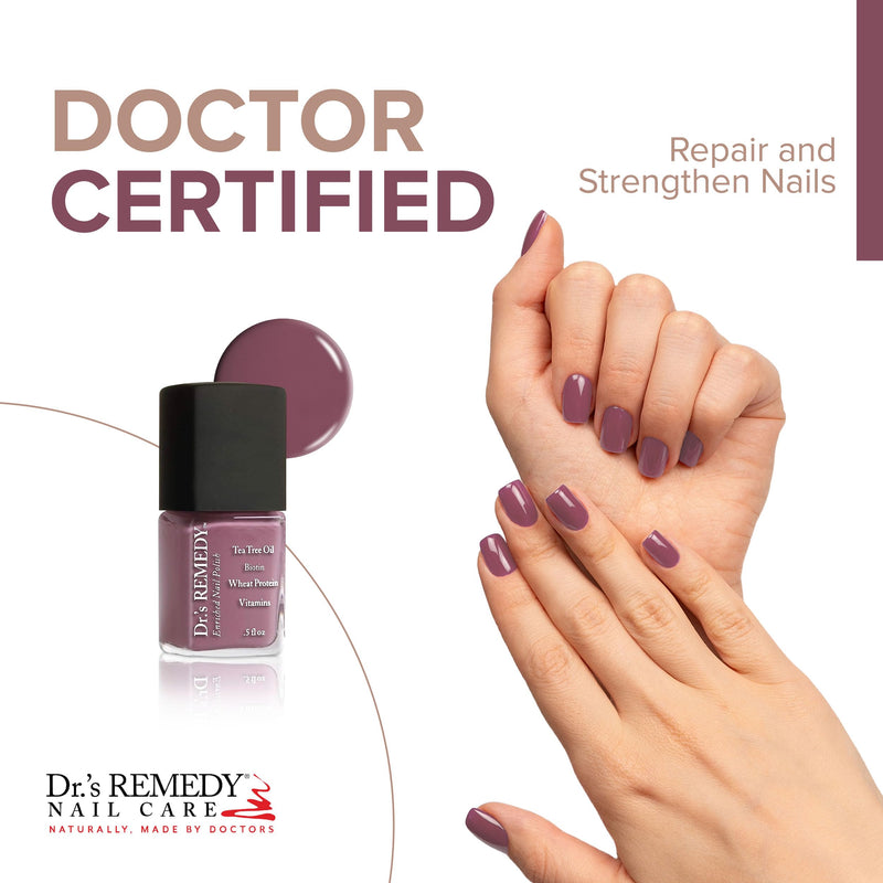 Dr’s Remedy Enriched Nail Polish: Non Toxic, All Natural, and Organic - Doctor Formulated: Strengthens, Restores, Heals, and Protects '24-Free' - MINDFUL Mulberry - BeesActive Australia