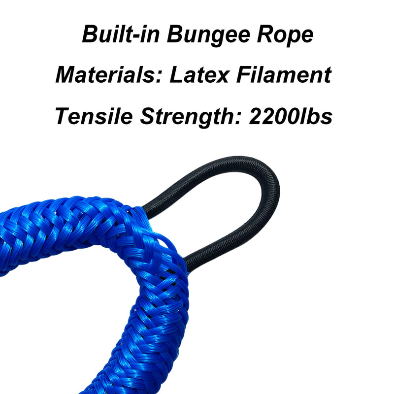 Bungee Boat Dock Line, Floatable Mooring Rope, Stretchable Docking String for Pontoon, Jet Ski, SeaDoo, WaveRunner, Kayak, Boat Accessories, 2 Stainless Steel Clips, 4-6FT, 4 Pack