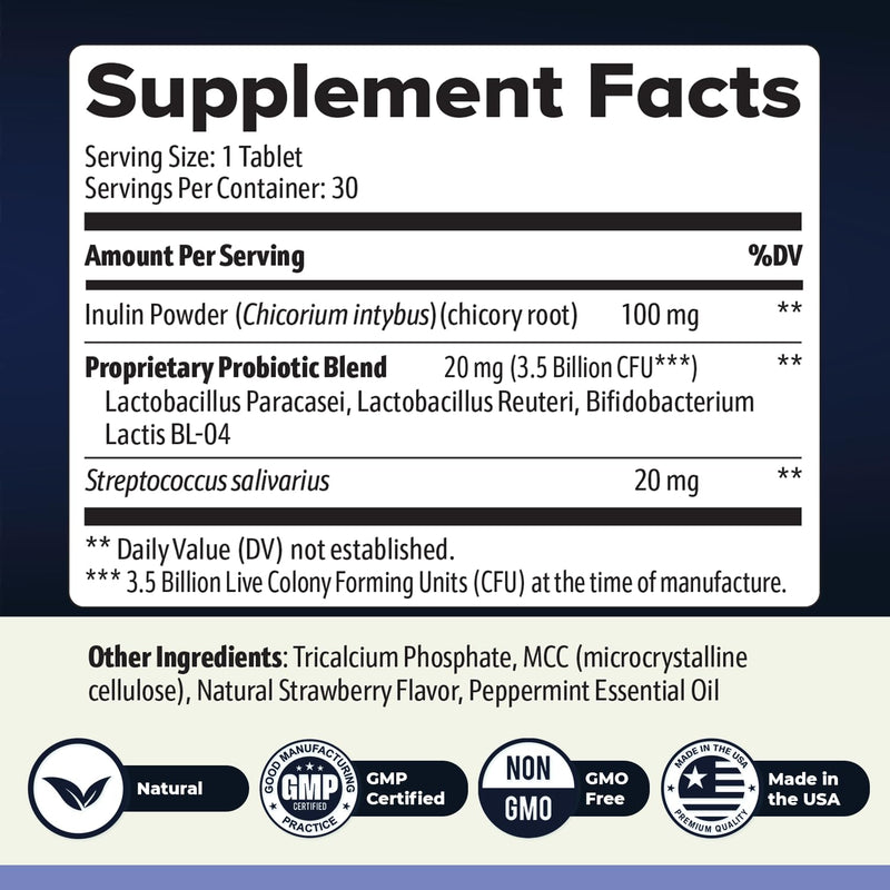 BrainSync – Probiotic Tablets, 3.6 Billion CFU – 30 Ct, 1 Month Supply | Probiotic tablets, 3.6 billion CFU | Easy-to-swallow daily tablet 30 Count (Pack of 1)
