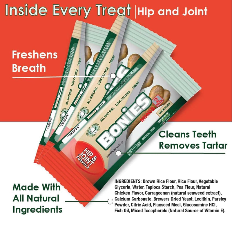 Bonies Natural Hip & Joint Formula Medium-Sized Single Bone, Glucosamine & Omega Fatty Acids, Fresh Breath, Clean Teeth, Low Calories, Chicken Flavor, 1 Bone - BeesActive Australia
