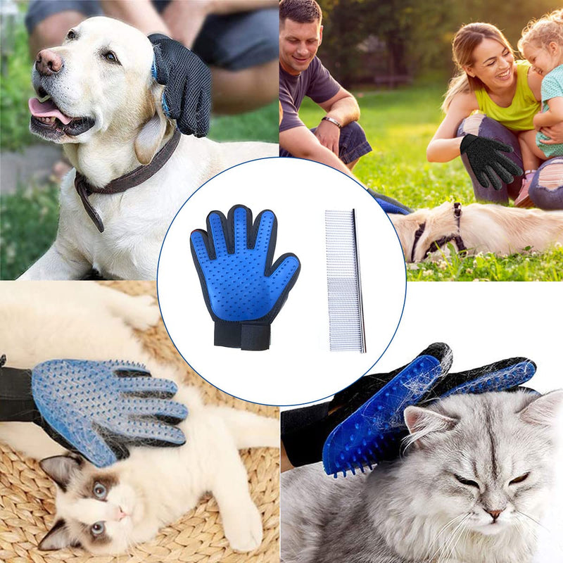 Cat glove, grooming glove cat, double-sided pet glove brush, cat brush, cat brush short hair, animal hair brush, dog brush long hair, cat brush, cat brush long hair, 2 pieces - BeesActive Australia