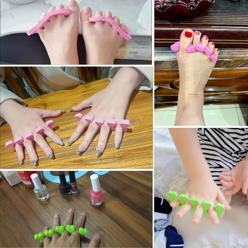 200pcs Sponge Toe Separators Pedicure Set for Nail Polish- Premium Nail Art Painting and Polishing Tool Kit, 4 Funy Color Multicolor