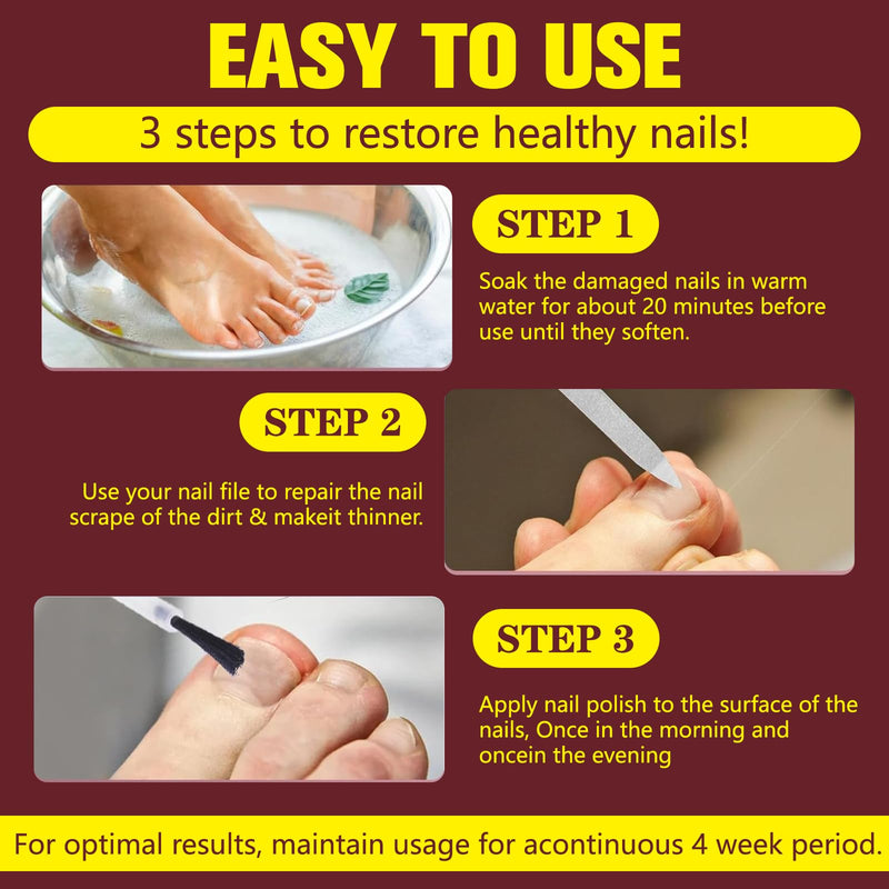 Toenail Fungus Treatment Extra Strength, Nail Fungus Treatment for Yellow, Thick, Discolored, Broken Nails, Ultimate Fungal Nail Repair, Make Nails Look Healthier Stronger, 2 Bottles 1 Count (Pack of 2)
