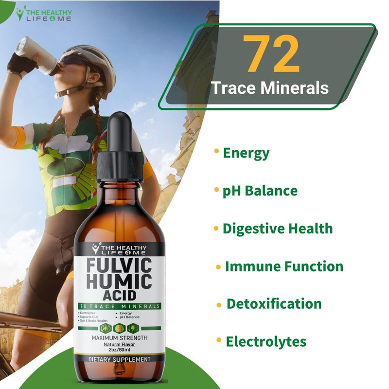 Liquid Fulvic Acid + Humic + Trace Minerals | Hydration | Keto Supplement | Energy | pH Balance | Hair | 2-Month Supply | Liquid Color - Brown - BeesActive Australia