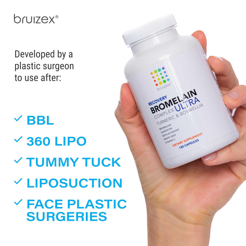 Bruizex Ultra Bromelain and Quercetin Bruising Relief Supplement, 120 Capsules | Bruised Skin, Trauma Recovery and Swelling Surgery Supplements | Contains Bromelain, Quercetin, Turmeric and Boswellia - BeesActive Australia