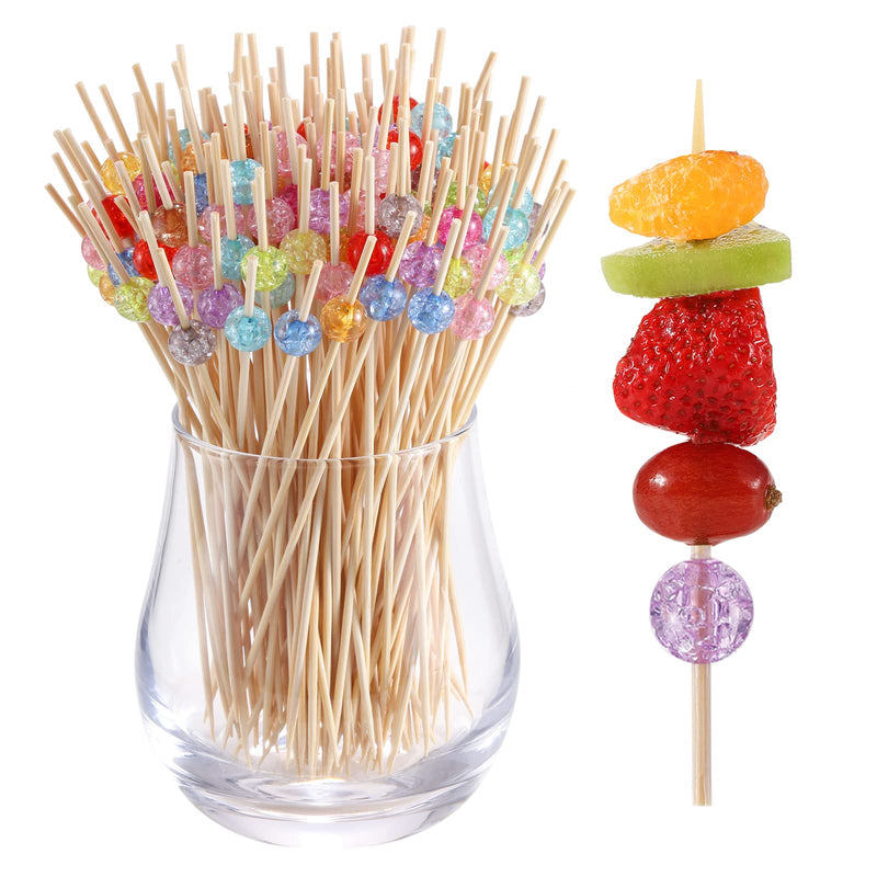 200 Pcs Cocktail Picks, 4.7 Inch Toothpicks for Appetizers, Bamboo Cocktail Sticks Skewers for Drinks, Desserts, Charcuterie, Wedding Party Fancy Toothpicks, Colour Pearl Mini Food Picks Decorative 200 Pcs Colour - BeesActive Australia