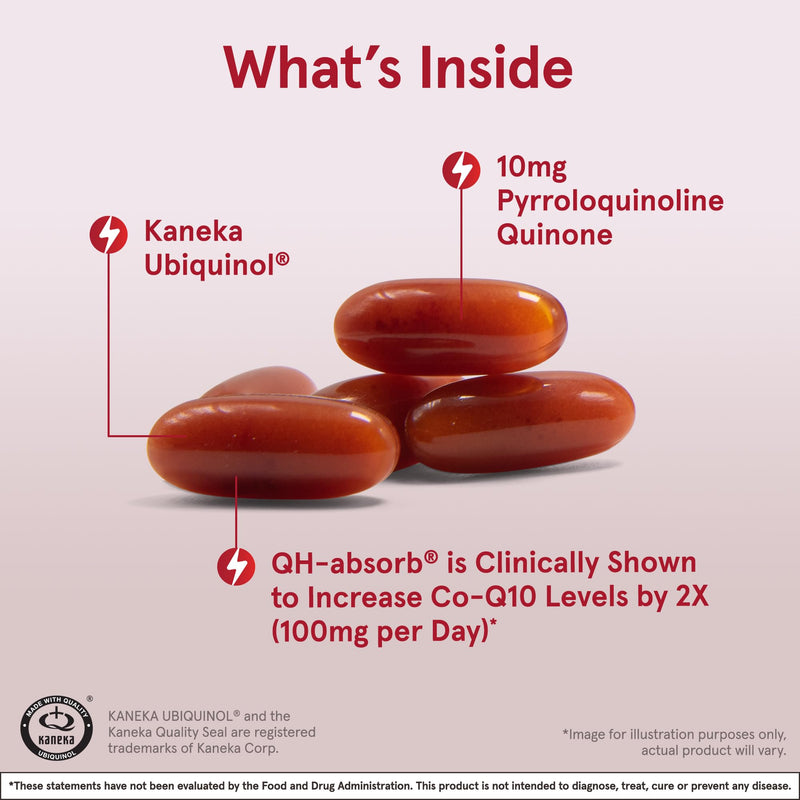 Jarrow Formulas QH-absorb + PQQ - 30 Softgels - Dietary Supplement Supports Mitochondrial Biogenesis, Energy Production & Cardiovascular Health - Up to 30 Servings | Dietary Supplement Supports Mitochondrial Biogenesis, Energy Production & Cardiovascul...