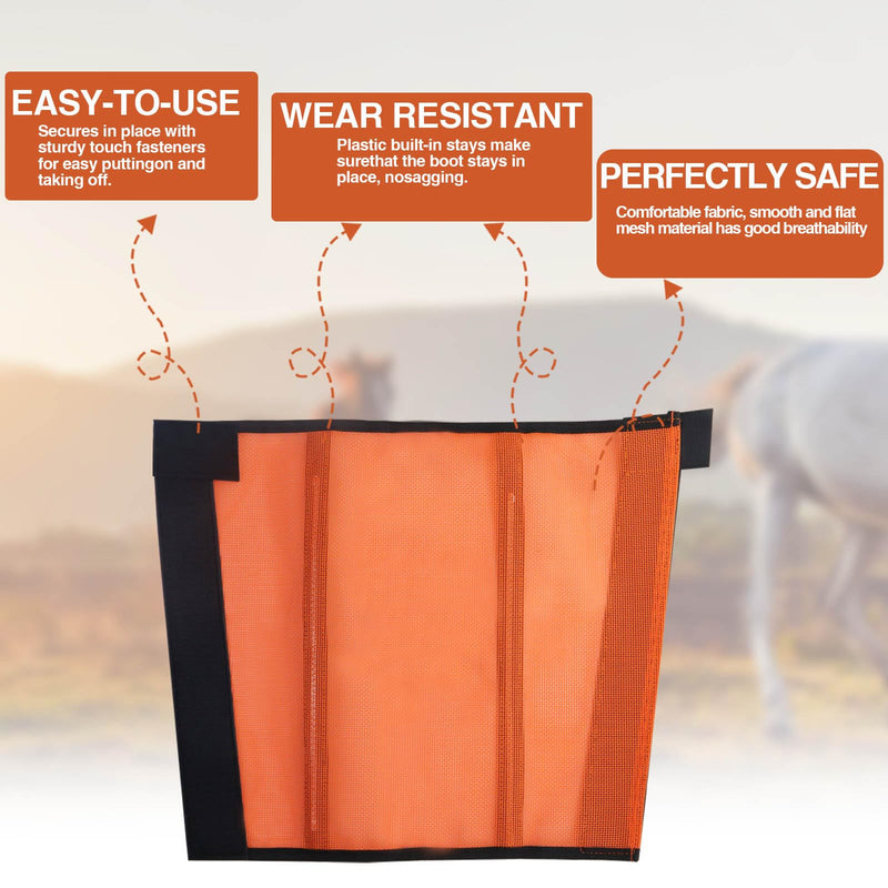 Fly Boots for Horses Set of 4, Breathable Shoe Fly Leggings for Horses, Fine Mesh Fly Leg Wraps for Horses, Stay on Horse Leg Fly Protectors Guards (Medium) Medium - BeesActive Australia