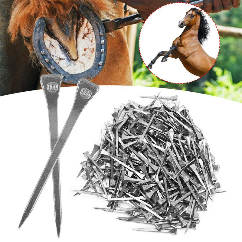 Horseshoe Nail Kit, 5.4cm/2.13inch 250PCS E6 Horse Using Hoof Nails Steel Hoof Peg Securing Firmly Horse Tool Accessory for Horse Training Equestrian Sports - BeesActive Australia