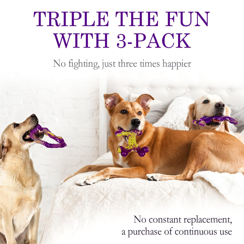 Tough Dog Toys for Aggressive Chewers 3 Pack Chew Toys for Large Dogs, Indestructible Dog Toy for Aggressive Chewers Large Breed, Dog Toys to Keep Them Busy Model 315 - BeesActive Australia