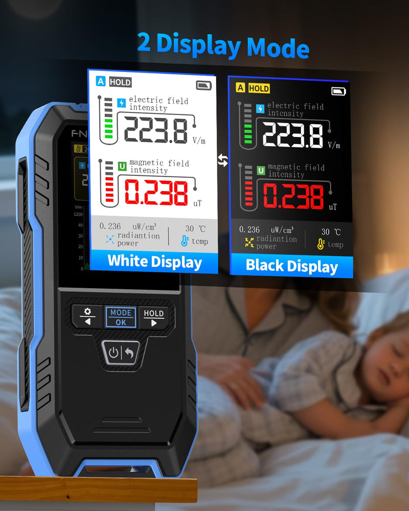 FNIRSI ERD-10 EMF Detector, Curve Display EMF Radiation Meter, Rechargeable EMF Reader Electromagnetic Field Detector for Home, Office, Ghost Hunting - BeesActive Australia