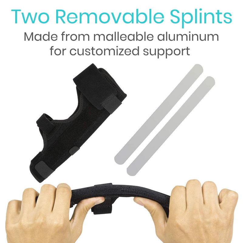 Vive Boxer Finger Splint Brace- Supports Pinky, Ring, Middle Metacarpals and Knuckles - Right or Left Adjustable Hand Brace - Straightening for Trigger Finger, Injury, Fracture, Broken, Tendonitis (7.75 Inch) 7.75 Inch