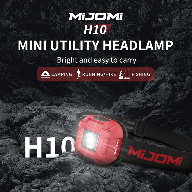 Mini Rechargeable Headlamp, 320 Lumen, IPX4 Waterproof, 3 Modes with Adjustable Headstrap for Running Hiking Cycling Repairing Work