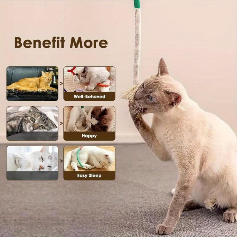 3PCS Natu/ral Catnip Chew Rope for Cats,Catnip T/oys for Cats,Interactive Cat To/ys for Indoor Cats Adult,Kitten Teething T/oys for Dental Care,Cat Dental Sticks & Chew Sticks,Cat Dental Chew Sticks