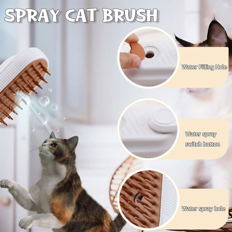 Cat brush with steam, steamy cat brush, self-cleaning spray comb, steamy pet brush dog cat, cat dog pet spray comb, water steam brush cat comb, steam brush for cats and dogs - BeesActive Australia