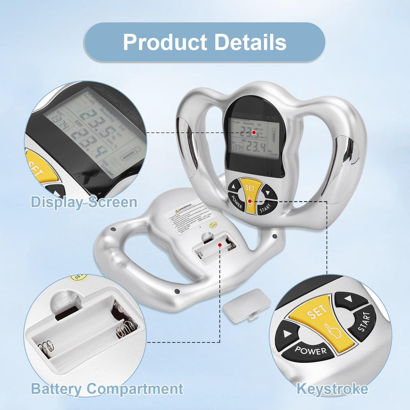 Handheld Body Fat Analyzer, Calorie Bmi Measurement LCD Screen Portable Digital Health Monitor Body Fat Measuring Instrument Bmi Meter Fat Analyzer Body Fat Monitor Fat Measuring - BeesActive Australia